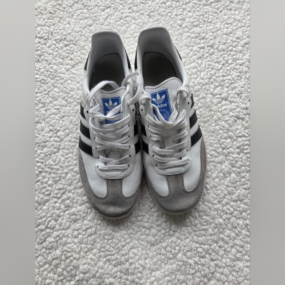 Adidas Samba Mens Or Youth Size 5 White and Gray Sneakers Womens 6.5